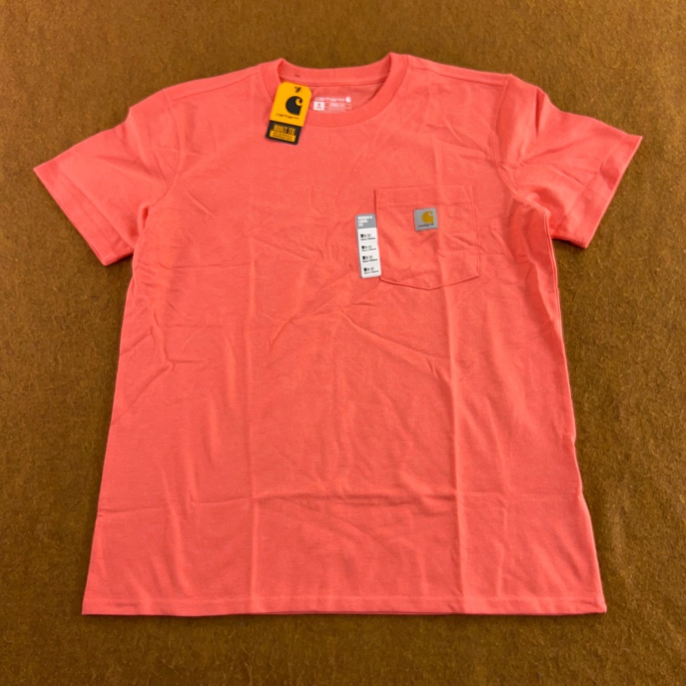 Carhartt Womens Medium Coral Loose Fit Heavyweight Pocket T-Shirt K87-W NWT
